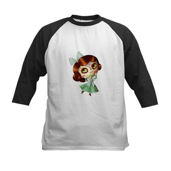 CafePress - The Day Of The Dead Vintage Doll Baseball Jersey - Kids Cotton Baseball Jersey, 3/4 Sleeve Shirt