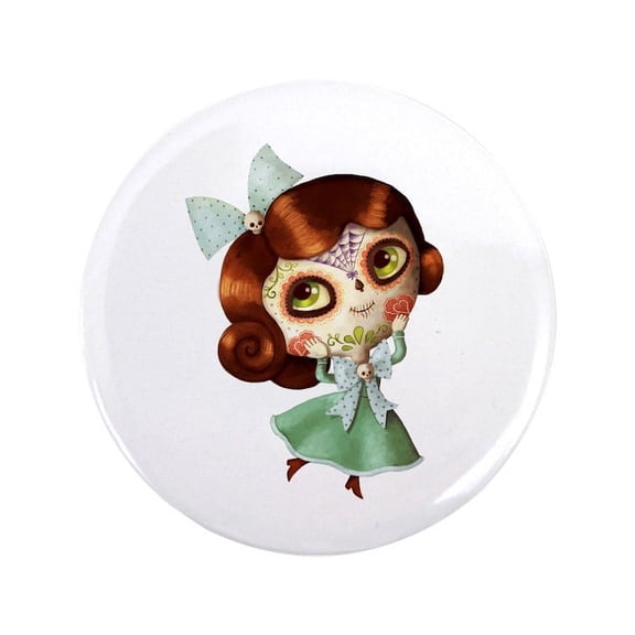 CafePress - The Day Of The Dead Vintage Doll Button - 3.5" Button