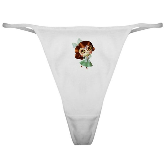 CafePress - The Day Of The Dead Vintage Doll Classic Thong - Women's Sexy Novelty Thong Panties Underwear