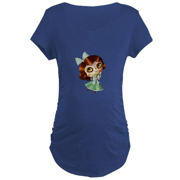 CafePress - The Day Of The Dead Vintage Doll Maternity T Shirt - Maternity Dark T-Shirt