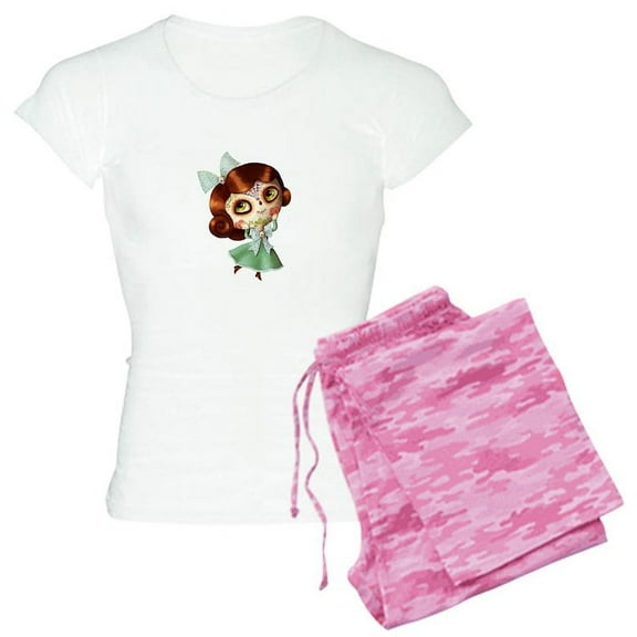 CafePress - The Day Of The Dead Vintage Doll Pajamas - Women's Light Pajamas