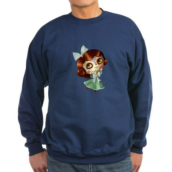 CafePress - The Day Of The Dead Vintage Doll Sweatshirt - Classic Crew Neck Sweatshirt
