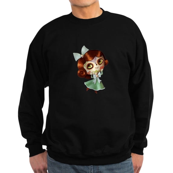 CafePress - The Day Of The Dead Vintage Doll Sweatshirt - Classic Crew Neck Sweatshirt