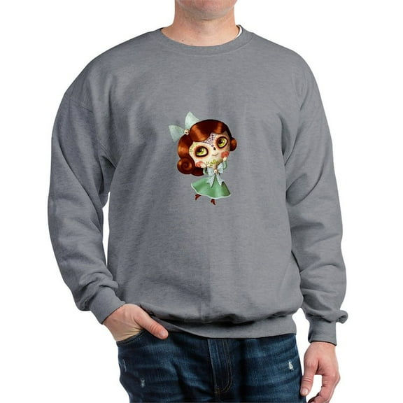 CafePress - The Day Of The Dead Vintage Doll Sweatshirt - Crew Neck Sweatshirt