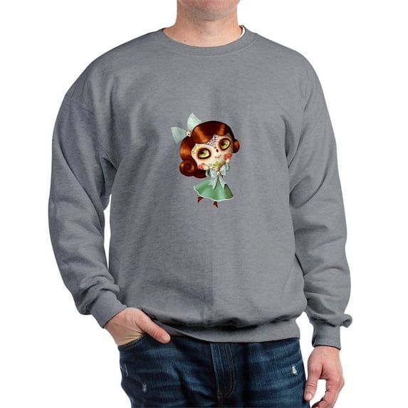 CafePress - The Day Of The Dead Vintage Doll Sweatshirt - Crew Neck Sweatshirt