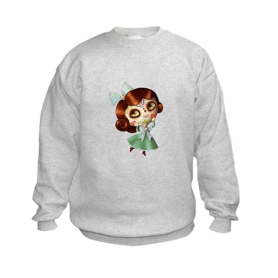 CafePress - The Day Of The Dead Vintage Doll Sweatshirt - Kids Sweatshirt, Youth Crew Neck Sweatshirt