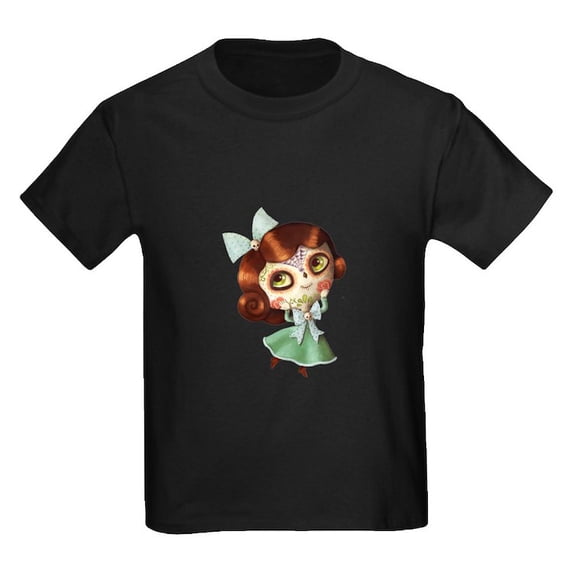 CafePress - The Day Of The Dead Vintage Doll T Shirt - Dark T-Shirt Kids XS-XL