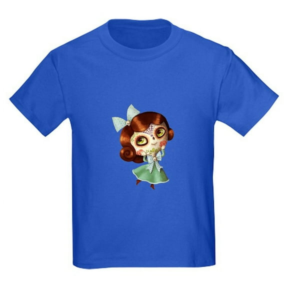 CafePress - The Day Of The Dead Vintage Doll T Shirt - Dark T-Shirt Kids XS-XL