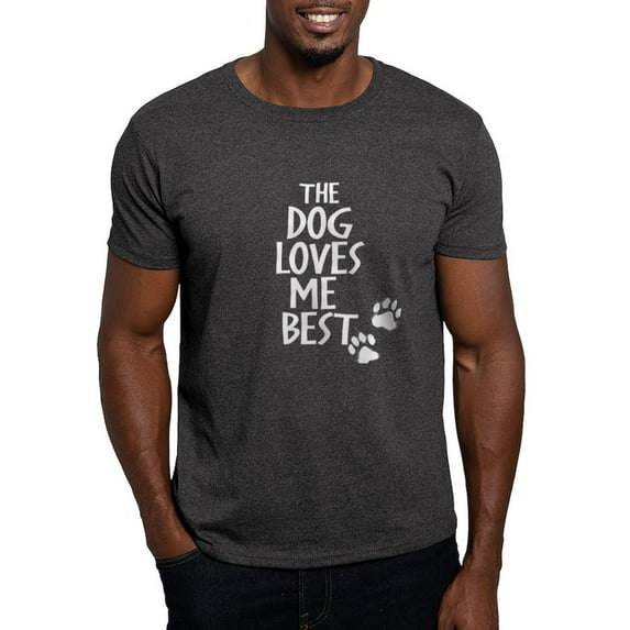 CafePress - The Dog Loves Me Best T Shirt - Men's Classic Graphic Cotton T-Shirt