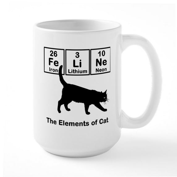 CafePress - The Elements Of Cat Ceramic Mug - 15 oz Ceramic Large White Novelty Mug