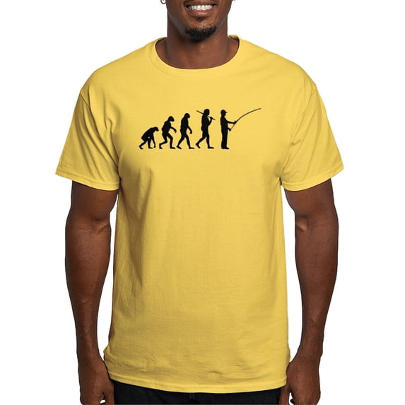 CafePress - The Evolution Of The Fisherman Light T Shirt - Men's Classic Graphic T-Shirt