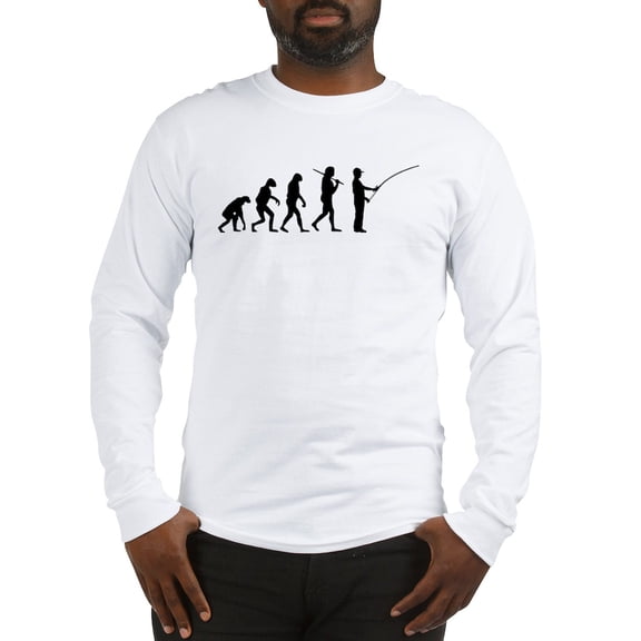 CafePress - The Evolution Of The Fisherman Long Sleeve T Shirt - Unisex Cotton Long Sleeve T-Shirt