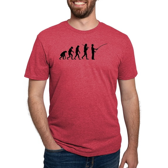 CafePress - The Evolution Of The Fisherman T Shirt - Mens Tri-blend T-Shirt