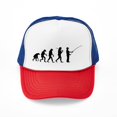 thumbnail image 1 of CafePress - The Evolution Of The Fisherman - Adjustable Unisex Printed Trucker Hat with Mesh Back, 1 of 10