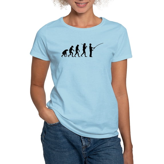 CafePress - The Evolution Of The Fisherman Women's Light T Shi - Women's Classic T-Shirt