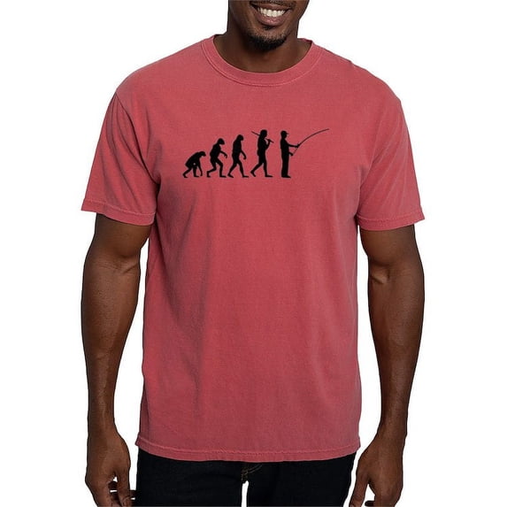 CafePress - The Evolution Of The Fly Fisherman Men's Comfort C - Mens Comfort Colors Shirt