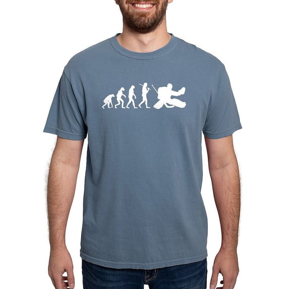 CafePress - The Evolution Of The Hockey Goalie T Shirt - Mens Comfort Colors Shirt