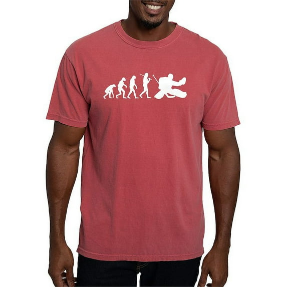 CafePress - The Evolution Of The Hockey Goalie T Shirt - Mens Comfort Colors Shirt