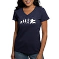 thumbnail image 1 of CafePress - The Evolution Of The Hockey Goalie Women's V Neck - Women's V-Neck Dark T-Shirt, 1 of 4