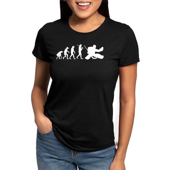 CafePress - The Evolution Of The Hockey Goalie Womens Tri Blen - Womens Tri-blend T-Shirt