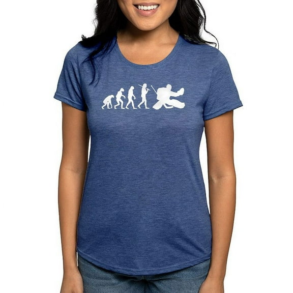 CafePress - The Evolution Of The Hockey Goalie Womens Tri Blen - Womens Tri-blend T-Shirt