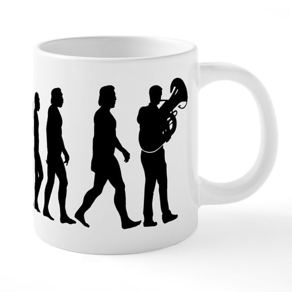 CafePress - The Evolution Of Tuba - 20 Oz White Ceramic Mega Mug