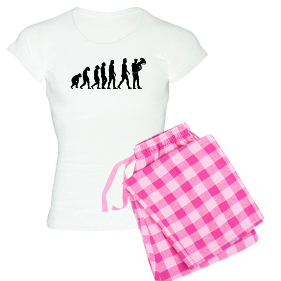 CafePress - The Evolution Of Tuba Women's Light Pajamas - Women's Short Sleeve Print T-Shirt and Pants Light Cotton Pajama Set