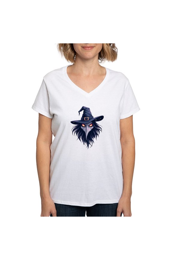 - The Face Of An Evil Women's V Neck T Shirt - Womens Cotton V-Neck T-shirt