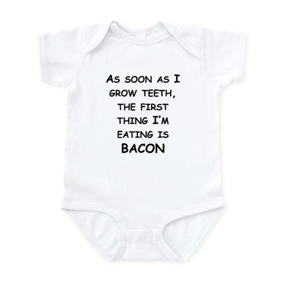 CafePress - The First Thing Im Eating Is Bacon Body Suit - Baby Light Bodysuit, Size Newborn - 24 Months