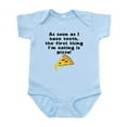 thumbnail image 1 of CafePress - The First Thing Im Eating Is Pizza Body Suit - Baby Light Bodysuit, Size Newborn - 24 Months, 1 of 4