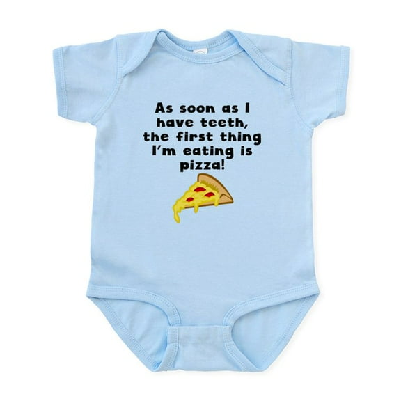 CafePress - The First Thing Im Eating Is Pizza Body Suit - Baby Light Bodysuit, Size Newborn - 24 Months
