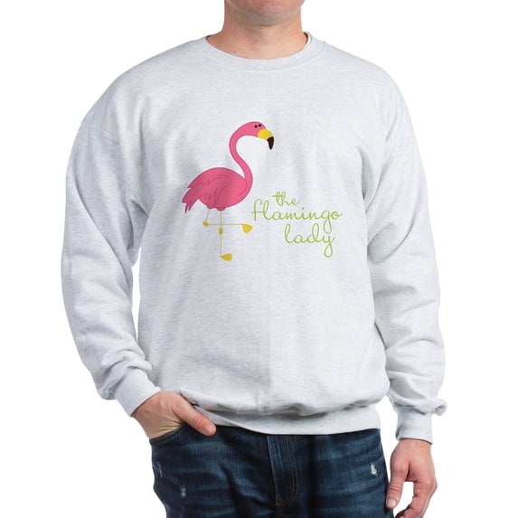 CafePress - The Flamingo Lady Sweatshirt - Crew Neck Sweatshirt
