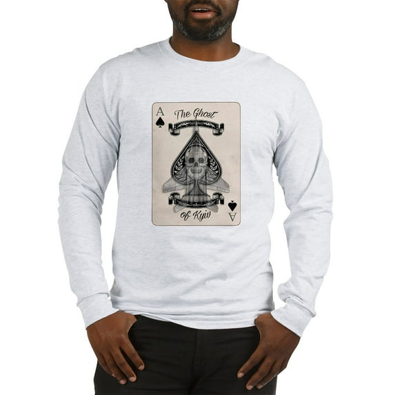 CafePress - The Ghost Of Kyiv Ace Of Spade Long Sleeve T Shirt - Unisex Cotton Long Sleeve T-Shirt