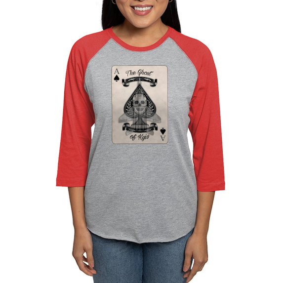 CafePress - The Ghost Of Kyiv Ace Of Spade Long Sleeve T Shirt - Womens Baseball Tee