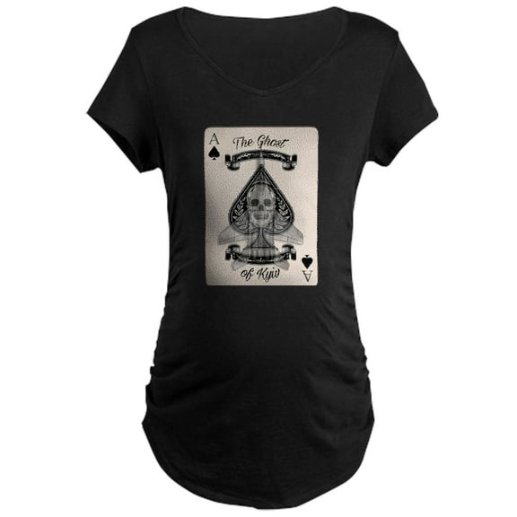 CafePress - The Ghost Of Kyiv Ace Of Spades Maternity T Shirt - Maternity Dark T-Shirt