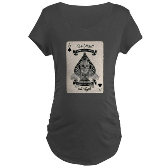 CafePress - The Ghost Of Kyiv Ace Of Spades Maternity T Shirt - Maternity Dark T-Shirt