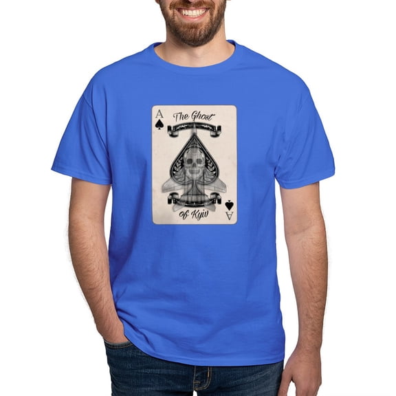 CafePress - The Ghost Of Kyiv Ace Of Spades Pro Ukra T Shirt - Men's Classic Graphic Cotton T-Shirt