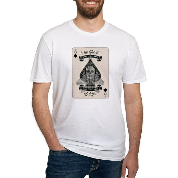 CafePress - The Ghost Of Kyiv Ace Of Spades Pro Ukra T Shirt - Fitted T-Shirt, Vintage Fit Soft Cotton Tee