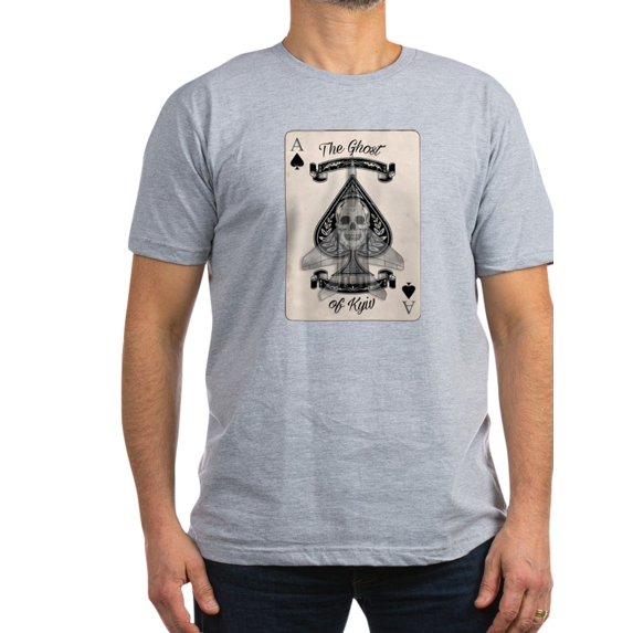 CafePress - The Ghost Of Kyiv Ace Of Spades Pro Ukra T Shirt - Men's Fitted T-Shirt