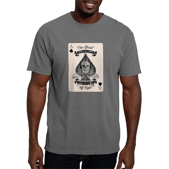 CafePress - The Ghost Of Kyiv Ace Of Spades Pro Ukra T Shirt - Mens Comfort Colors Shirt