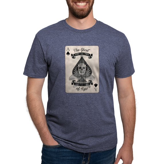 CafePress - The Ghost Of Kyiv Ace Of Spades Pro Ukra T Shirt - Mens Tri-blend T-Shirt