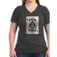 thumbnail image 1 of CafePress - The Ghost Of Kyiv Ace Of Spades Pro Ukra T Shirt - Women's V-Neck Dark T-Shirt, 1 of 1