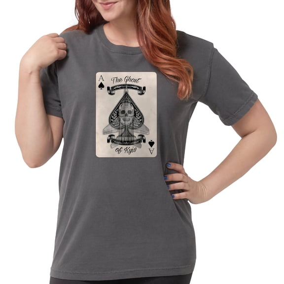 CafePress - The Ghost Of Kyiv Ace Of Spades Pro Ukra T Shirt - Womens Comfort Colors® Shirt