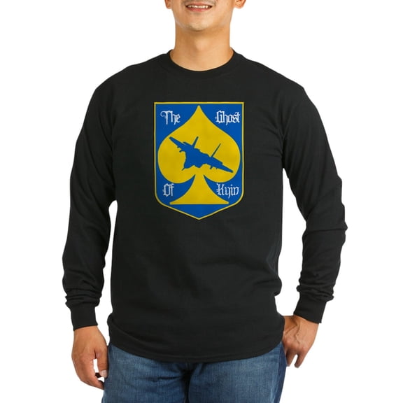 CafePress - The Ghost Of Kyiv Card Pro U Long Sleeve T Shirt - Long Sleeve Dark T-Shirt