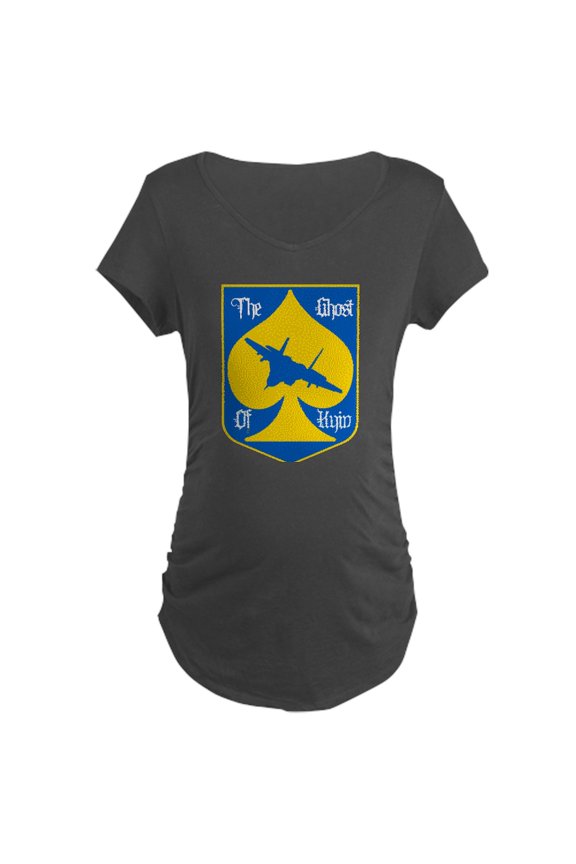 - The Ghost Of Kyiv Card Pro Ukr Maternity T Shirt - Maternity Dark T-Shirt