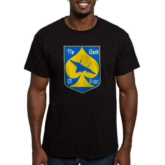CafePress - The Ghost Of Kyiv Card Pro Ukraine Suppo T Shirt - Men's Fitted T-Shirt