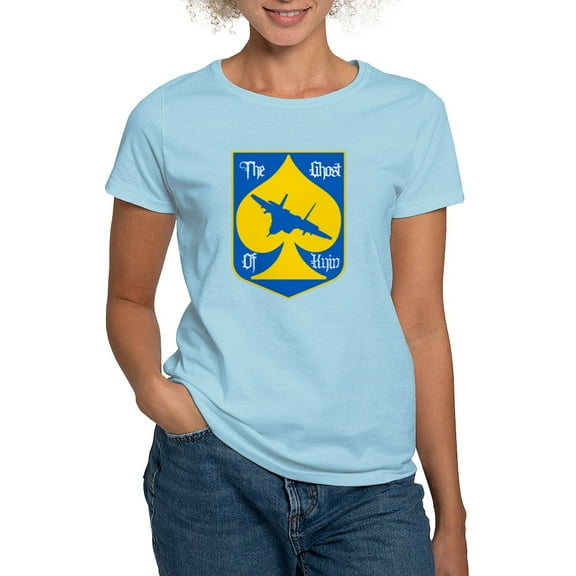 CafePress - The Ghost Of Kyiv Card Pro Ukraine Suppo T Shirt - Women's Classic T-Shirt