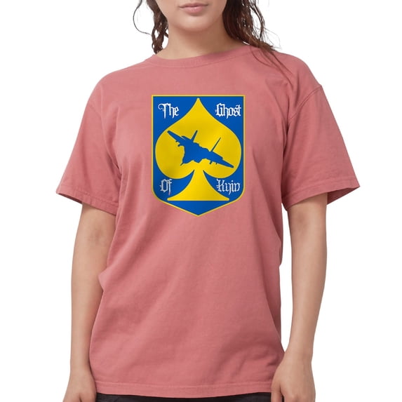 CafePress - The Ghost Of Kyiv Card Pro Ukraine Suppo T Shirt - Womens Comfort Colors® Shirt