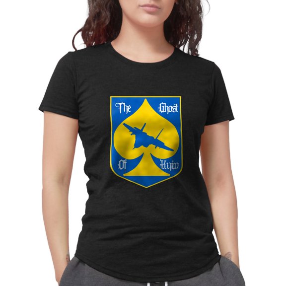 CafePress - The Ghost Of Kyiv Card Pro Ukraine Suppo T Shirt - Womens Tri-blend T-Shirt