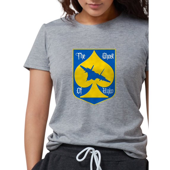 CafePress - The Ghost Of Kyiv Card Pro Ukraine Suppo T Shirt - Womens Tri-blend T-Shirt